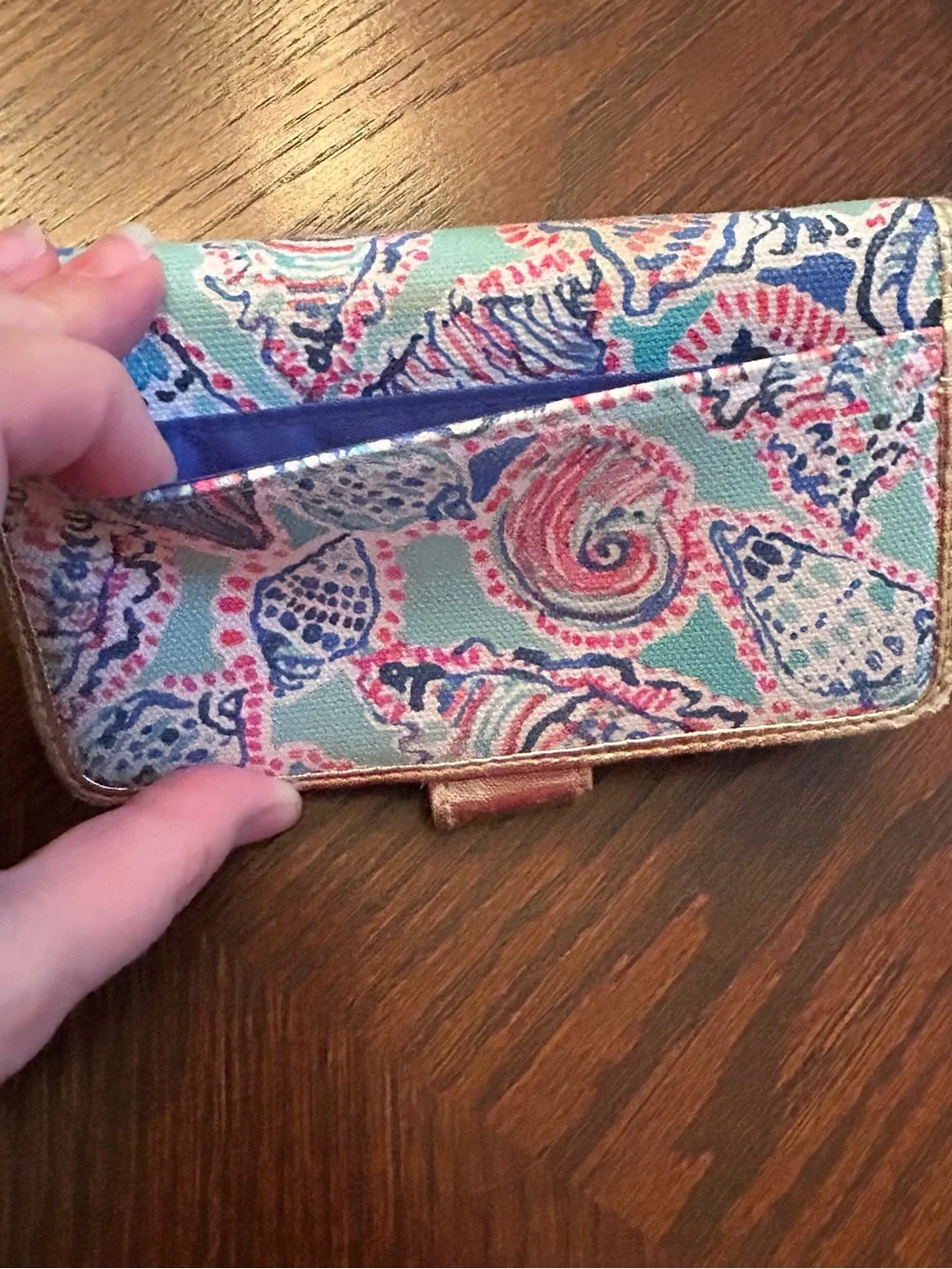 Lilly Pulitzer Wallet with Phone Pocket in a Seashell Print